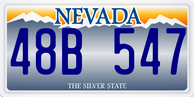 NV license plate 48B547