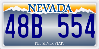 NV license plate 48B554