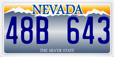 NV license plate 48B643
