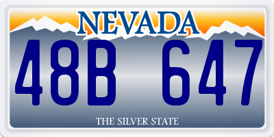 NV license plate 48B647