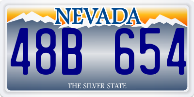 NV license plate 48B654