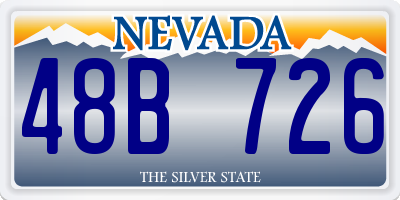 NV license plate 48B726