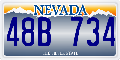 NV license plate 48B734