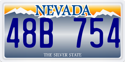 NV license plate 48B754