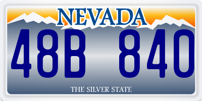 NV license plate 48B840