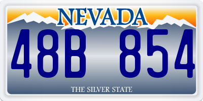 NV license plate 48B854