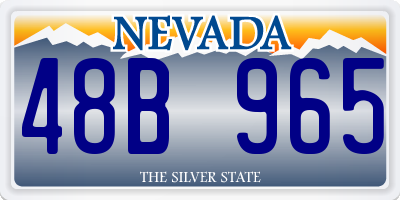 NV license plate 48B965