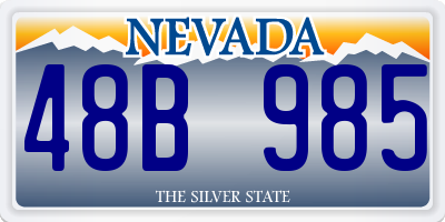 NV license plate 48B985