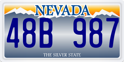NV license plate 48B987