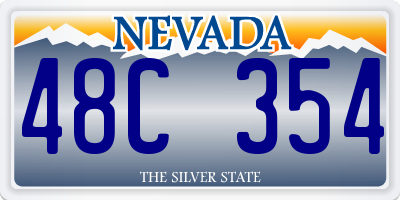 NV license plate 48C354