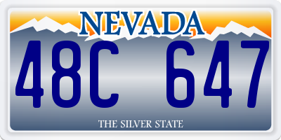 NV license plate 48C647