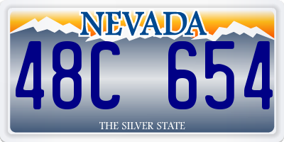 NV license plate 48C654