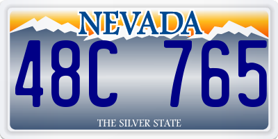 NV license plate 48C765