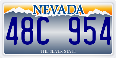 NV license plate 48C954