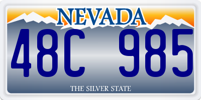 NV license plate 48C985