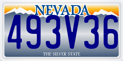 NV license plate 493V36