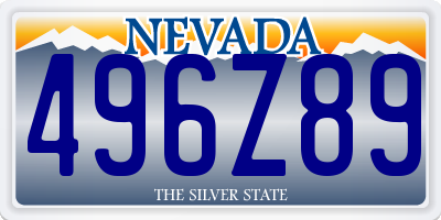 NV license plate 496Z89