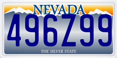 NV license plate 496Z99