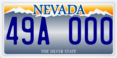 NV license plate 49A000