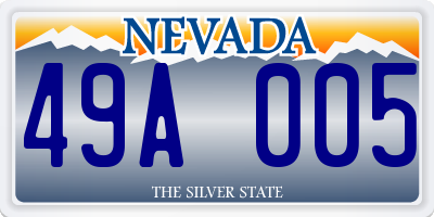 NV license plate 49A005