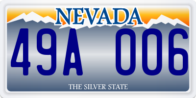 NV license plate 49A006