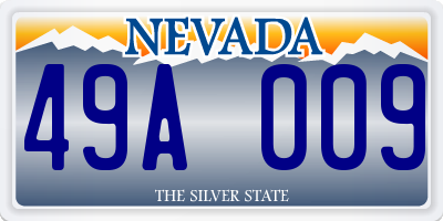 NV license plate 49A009