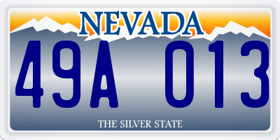 NV license plate 49A013