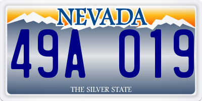 NV license plate 49A019