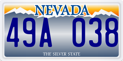 NV license plate 49A038