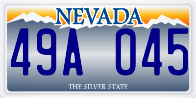 NV license plate 49A045