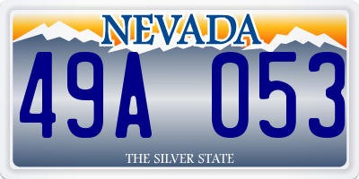 NV license plate 49A053