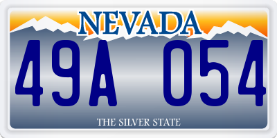 NV license plate 49A054