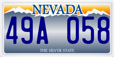 NV license plate 49A058