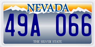 NV license plate 49A066