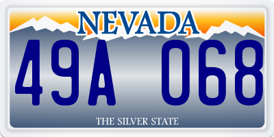 NV license plate 49A068