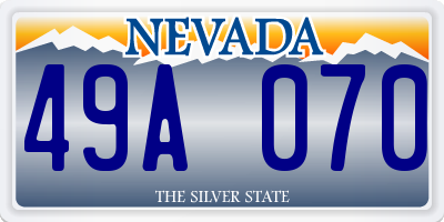 NV license plate 49A070