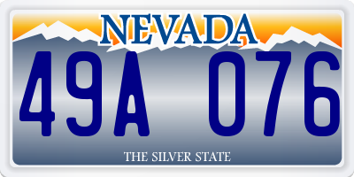 NV license plate 49A076