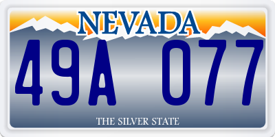 NV license plate 49A077