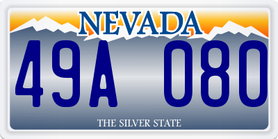 NV license plate 49A080