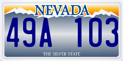NV license plate 49A103
