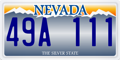 NV license plate 49A111