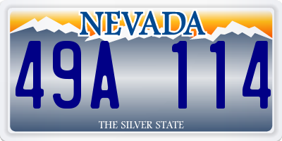 NV license plate 49A114