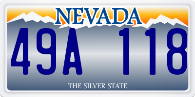 NV license plate 49A118