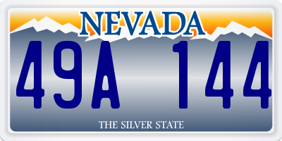 NV license plate 49A144