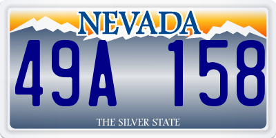 NV license plate 49A158