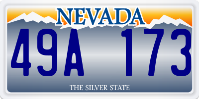 NV license plate 49A173