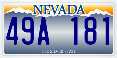 NV license plate 49A181
