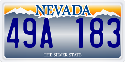 NV license plate 49A183