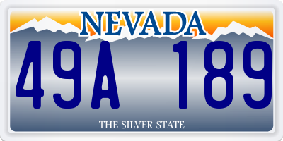 NV license plate 49A189