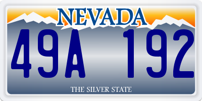 NV license plate 49A192